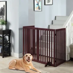 2 x Stützfüße Kieferholz für Hunde Absperrgitter 2 cm Gitterfüße für Schutzgitte Braun