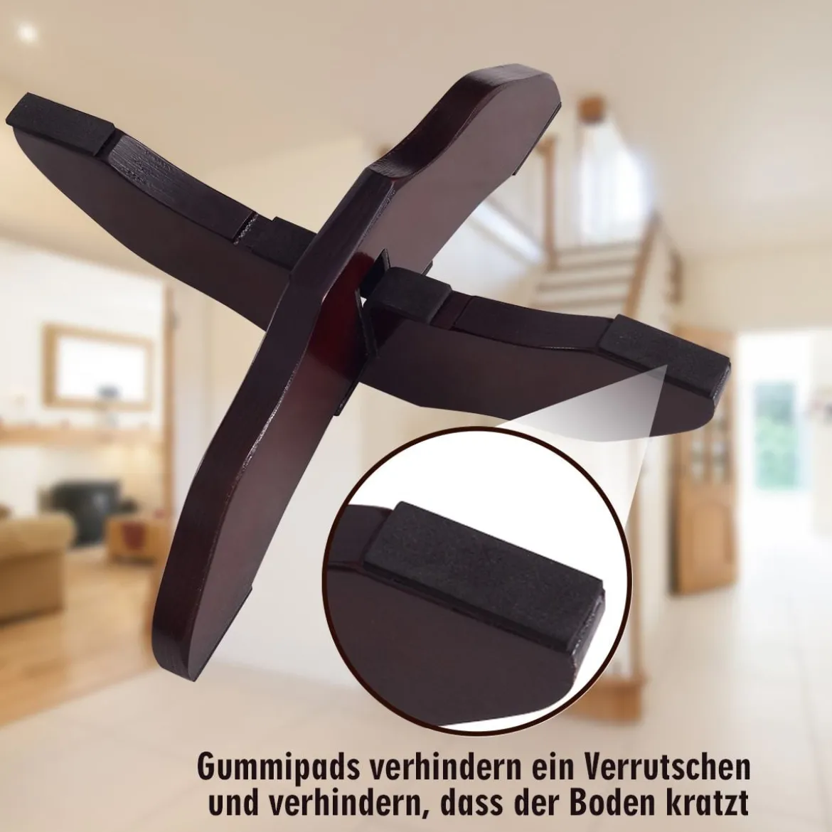 2 x Stützfüße Kieferholz für Hunde Absperrgitter 2 cm Gitterfüße für Schutzgitte Braun