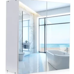 60 x 22 x 64 cm Badezimmerschrank Wandhängeschrank Spiegelschrank