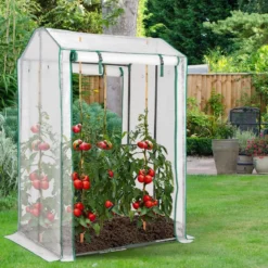 100 x 81 x 150 cm Outdoor-Gewächshaus Gartengewächshaus mit 2 Aufrollbaren Türen
