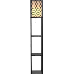 160x26x26cm Standleuchte Regal Moderne Innenbeleuchtung mit 3-Ebenen Bodenlampe