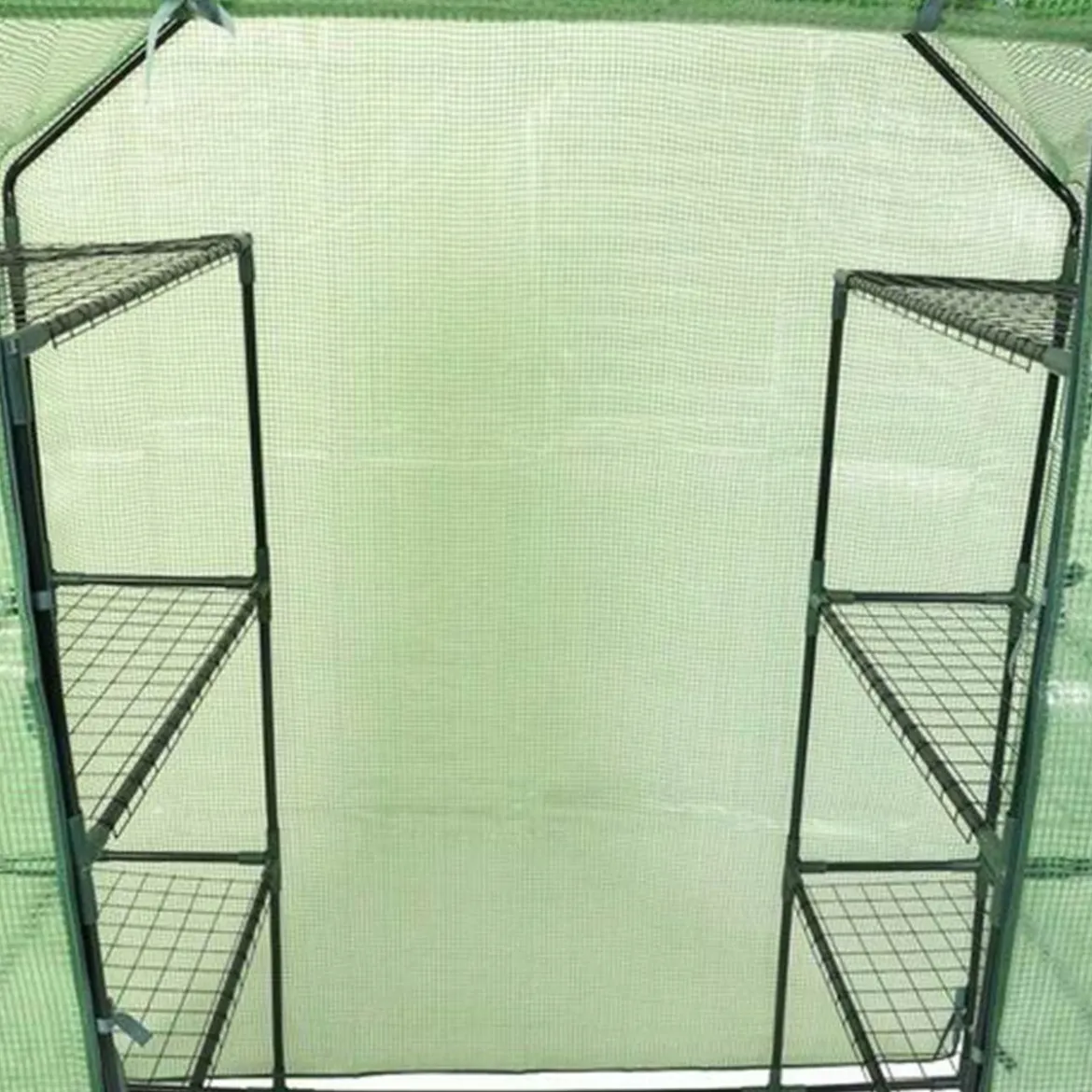 143 x 73 x 195 CM Tragbares Grün Gewächshaus mit 8 Regalen