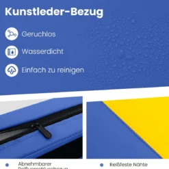 300 x 117 x 5 cm Weichbodenmatte aus Kunstleder mit Kletterverschluss & Tragegriffen