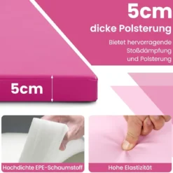 300 x 117 x 5 cm Weichbodenmatte aus Kunstleder mit Kletterverschluss & Tragegriffen