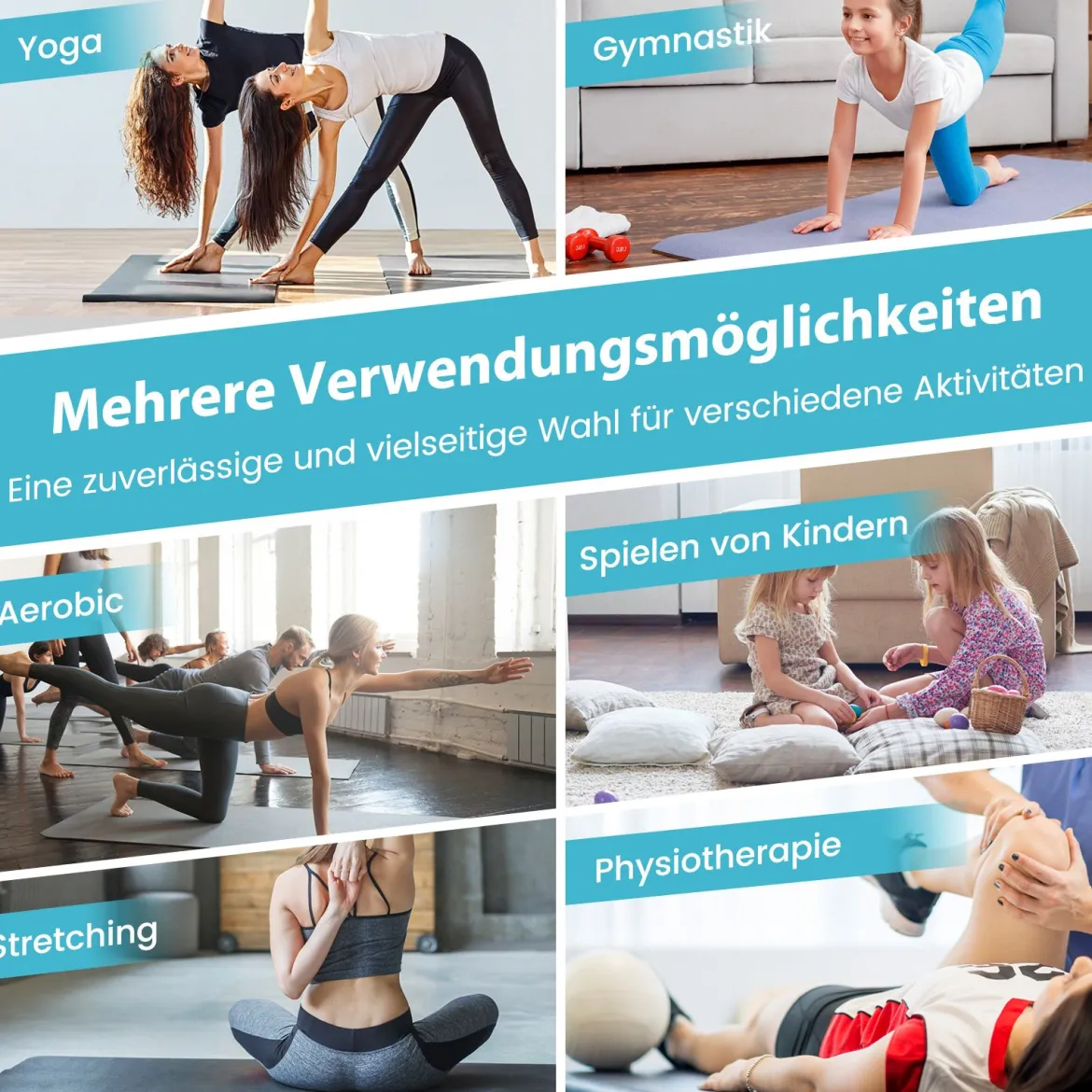 300 x 117 x 5 cm Weichbodenmatte aus Kunstleder mit Kletterverschluss & Tragegriffen