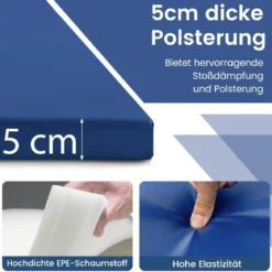 300 x 117 x 5 cm Weichbodenmatte aus Kunstleder mit Kletterverschluss & Tragegriffen
