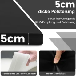 300 x 117 x 5 cm Weichbodenmatte aus Kunstleder mit Kletterverschluss & Tragegriffen