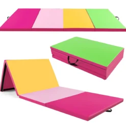 300 x 117 x 5 cm Weichbodenmatte aus Kunstleder mit Kletterverschluss & Tragegriffen