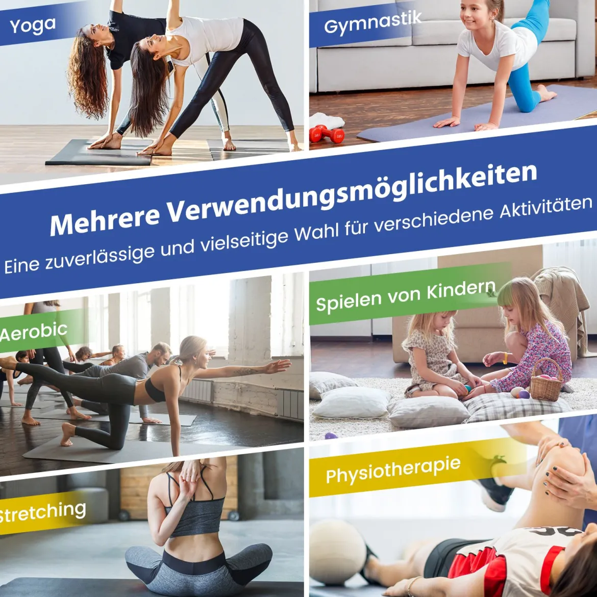 300 x 117 x 5 cm Weichbodenmatte aus Kunstleder mit Kletterverschluss & Tragegriffen