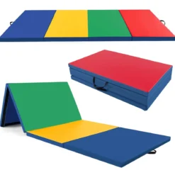 300 x 117 x 5 cm Weichbodenmatte aus Kunstleder mit Kletterverschluss & Tragegriffen