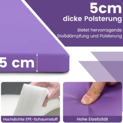 300 x 117 x 5 cm Weichbodenmatte aus Kunstleder mit Kletterverschluss & Tragegriffen
