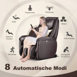 Zero Gravity SL Spur Massagestuhl Liegestuhl mit Ganzkörpermassage Rückenheizung Braun
