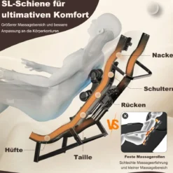 Zero Gravity SL Spur Massagestuhl Liegestuhl mit Ganzkörpermassage Rückenheizung Braun