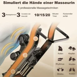 Zero Gravity SL Spur Massagestuhl Liegestuhl mit Ganzkörpermassage Rückenheizung Schwarz
