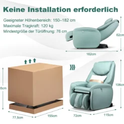 Zero Gravity SL Spur Massagestuhl Liegestuhl mit Ganzkörpermassage Rückenheizung Grün